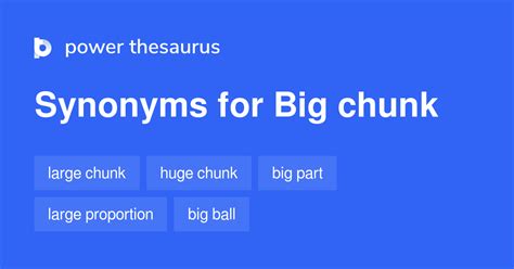 CHUNK Synonyms: 207 Similar and Opposite Words .